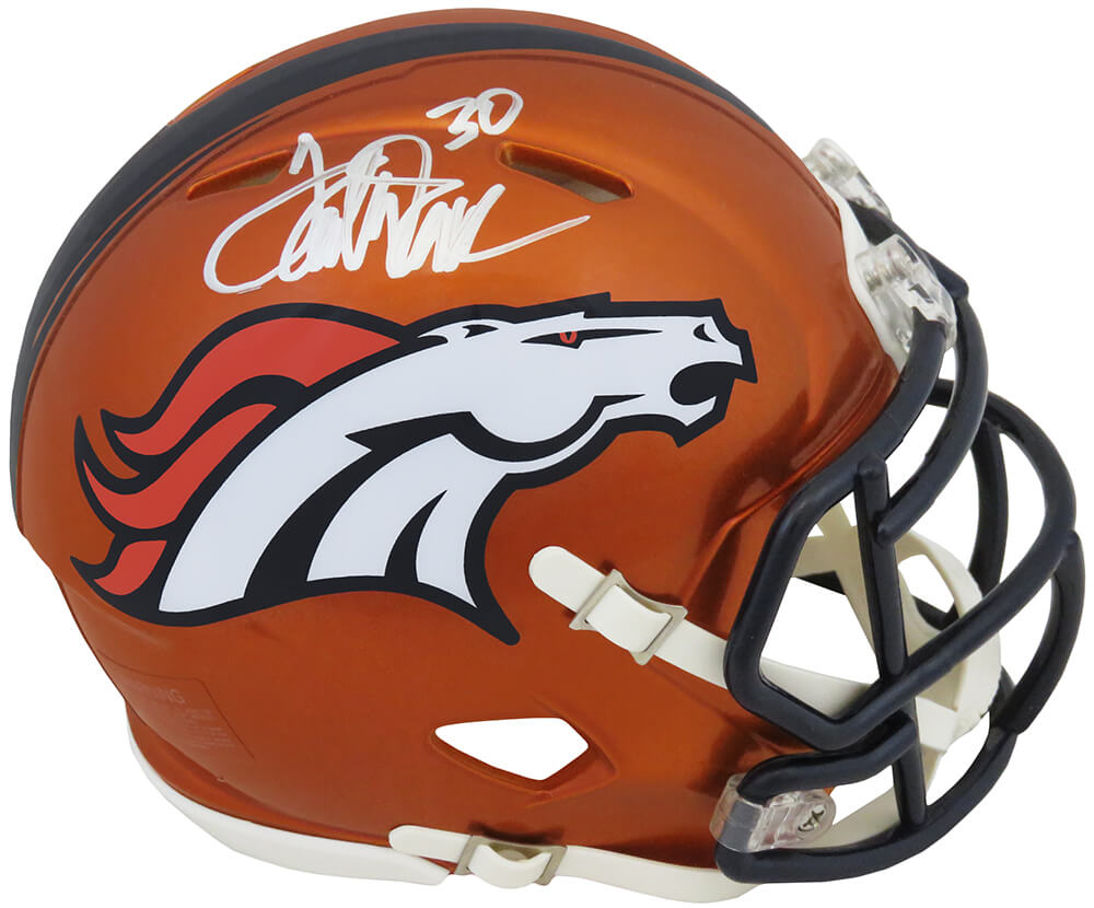 Terrell Davis Signed Denver Broncos FLASH Riddell Speed Mini Helmet - DAVMIN301 - Terrell Davis Signed Denver Broncos FLASH Riddell Speed Mini Helmet product image