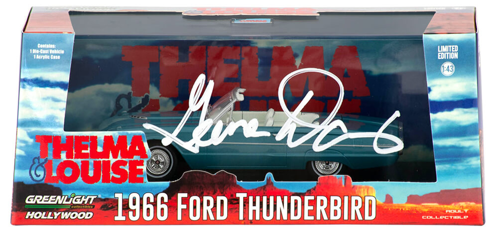 Geena Davis Signed Thelma & Louise Greenlight 1966 Ford Thunderbird 1:43 Scale Car - DAVOTH500 - Geena Davis Signed Thelma & Louise Greenlight 1966 Ford Thunderbird 1:43 Scale Car product image