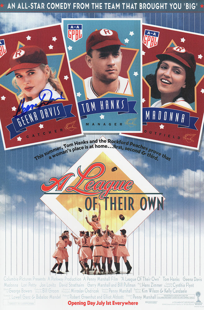 Geena Davis Signed A League Of Their Own 11×17 Movie Poster - DAVPST500 - Geena Davis Signed A League Of Their Own 11×17 Movie Poster product image