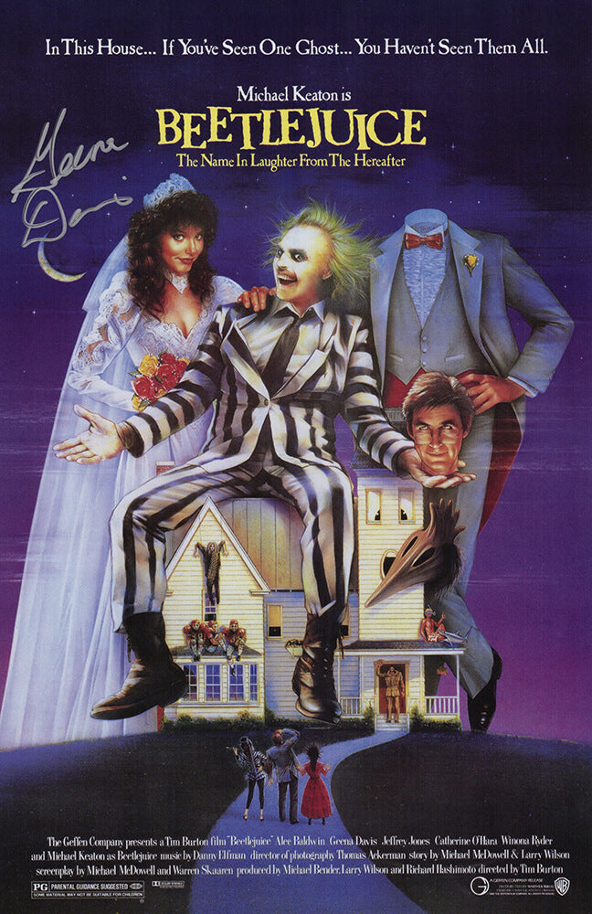 Geena Davis Signed Beetlejuice 11x17 Movie Poster - DAVPST502 - Geena Davis Signed Beetlejuice 11x17 Movie Poster product image
