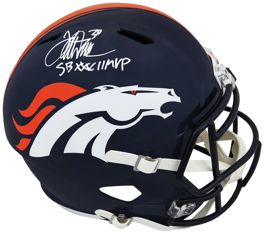 Terrell Davis Signed Denver Broncos Riddell Full Size Speed Replica Helmet w/SB XXXII MVP - DAVREP300 - Terrell Davis Signed Denver Broncos Riddell Full Size Speed Replica Helmet w/SB XXXII MVP product image