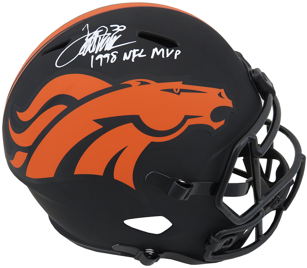 Terrell Davis Signed Denver Broncos Eclipse Black Matte Riddell Full Size Speed Replica Helmet w/1998 NFL MVP - DAVREP302 - Terrell Davis Signed Denver Broncos Eclipse Black Matte Riddell Full Size Speed Replica Helmet w/1998 NFL MVP product image