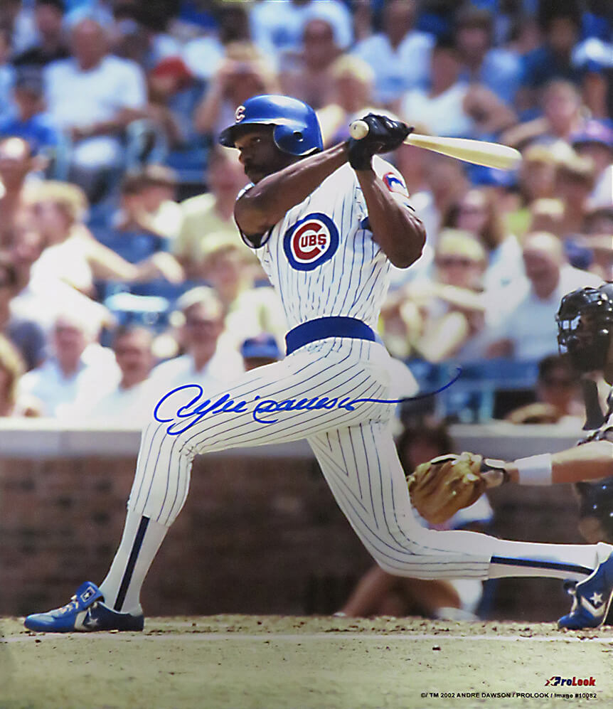 Andre Dawson Signed Chicago Cubs Batting Action 8x10 Photo - DAW08P103 - Andre Dawson Signed Chicago Cubs Batting Action 8x10 Photo product image