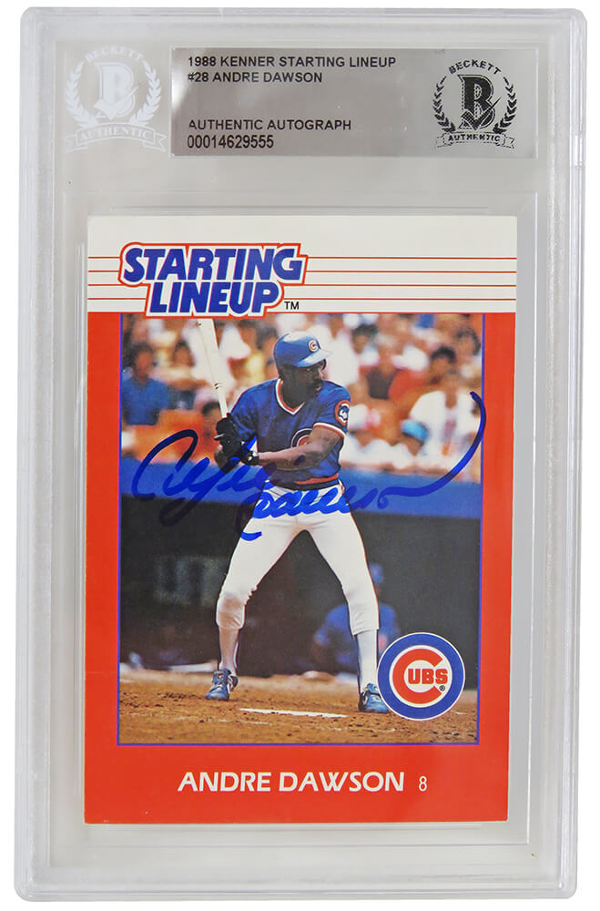 Andre Dawson Signed Chicago Cubs 1988 Kenner Starting Line-Up Baseball Trading Card #28 - (Beckett Encapsulated) - DAWCAR104 - Andre Dawson Signed Chicago Cubs 1988 Kenner Starting Line-Up Baseball Trading Card #28 - (Beckett Encapsulated) product image