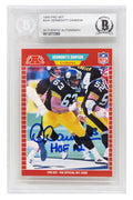 Dermontti Dawson Signed Pittsburgh Steelers 1989 Pro Set Football Rookie Card #344 w/HOF'12 (Beckett Encapsulated) - DAWCAR300 - Dermontti Dawson Signed Pittsburgh Steelers 1989 Pro Set Football Rookie Card #344 w/HOF'12 (Beckett Encapsulated) product image