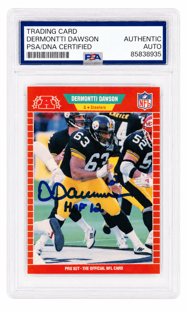 Dermontti Dawson Signed Steelers 1989 Pro Set Rookie Football Card #344 w/HOF'12 - (PSA Encapsulated) - DAWCAR302 - Dermontti Dawson Signed Steelers 1989 Pro Set Rookie Football Card #344 w/HOF'12 - (PSA Encapsulated) product image