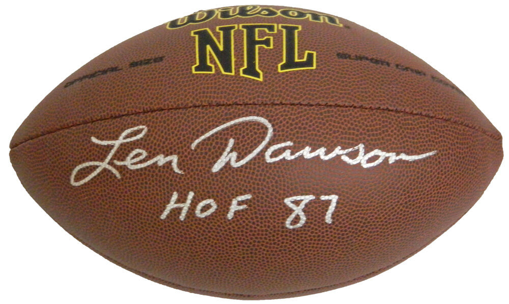 Len Dawson Signed Wilson NFL Super Grip Full-Size Football w/HOF'87 - DAWFTB300 - Len Dawson Signed Wilson NFL Super Grip Full-Size Football w/HOF'87 product image