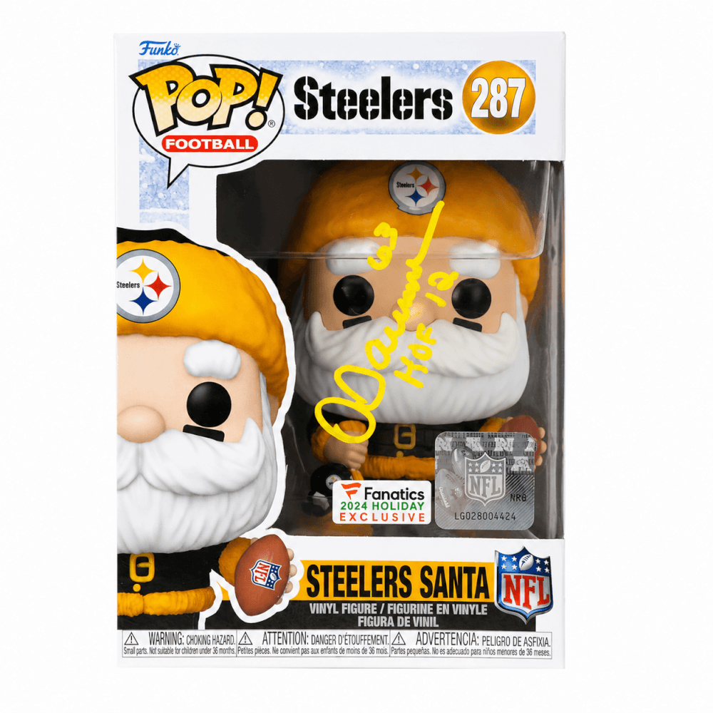 Dermontti Dawson Signed Pittsburgh Steelers SANTA Funko Pop Doll #287 w/HOF'12 - DAWFUN300 - Dermontti Dawson Signed Pittsburgh Steelers SANTA Funko Pop Doll #287 w/HOF'12 product image