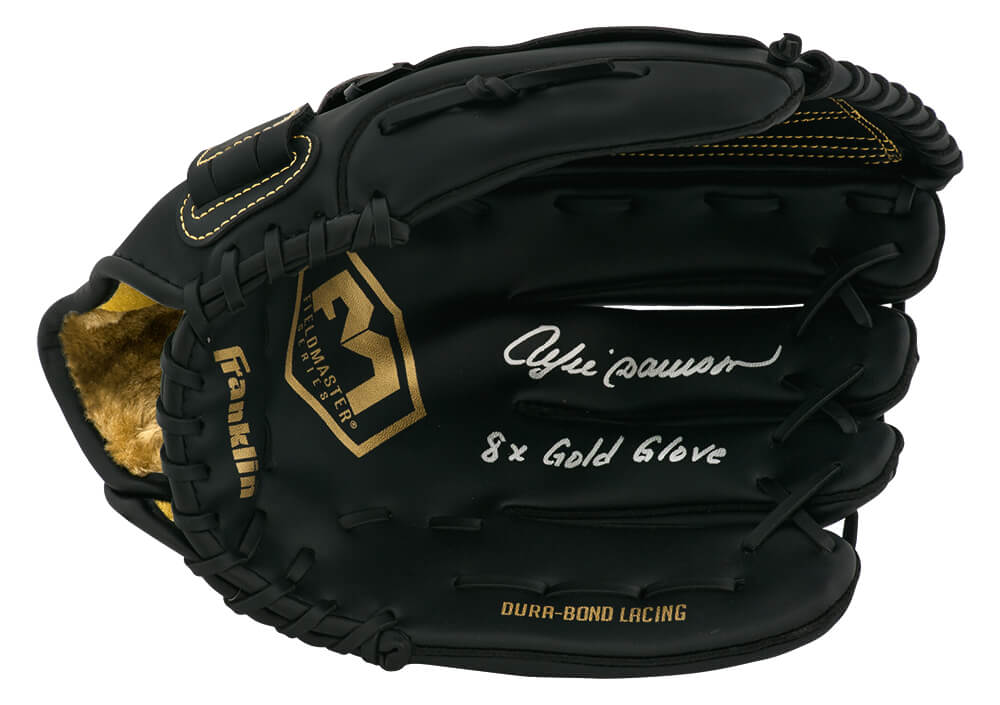 Andre Dawson Signed Franklin Fieldmaster Black Baseball Fielders Glove w/8x Gold Glove - DAWGLV102 - Andre Dawson Signed Franklin Fieldmaster Black Baseball Fielders Glove w/8x Gold Glove product image