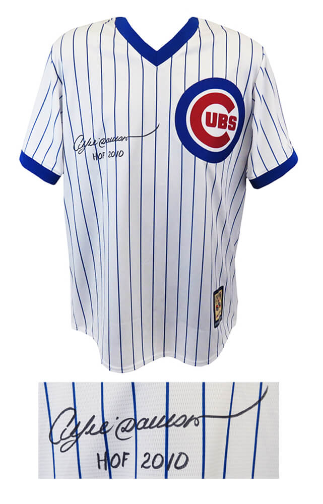Andre Dawson Signed Chicago Cubs 1980's Style Throwback White Cooperstown Collection Majestic Baseball Jersey w/HOF 2010 - DAWJRY101 - Andre Dawson Signed Chicago Cubs 1980's Style Throwback White Cooperstown Collection Majestic Baseball Jersey w/HOF 2010 product image