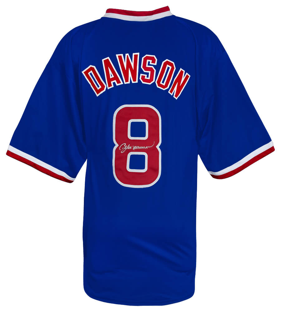 Andre Dawson Signed Blue Throwback Custom Baseball Jersey - DAWJRY106 - Andre Dawson Signed Blue Throwback Custom Baseball Jersey product image