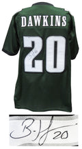 Brian Dawkins Signed Green Custom Football Jersey - DAWJRY320 - Brian Dawkins Signed Green Custom Football Jersey product image