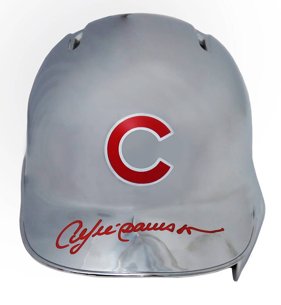 Andre Dawson Signed Chicago Cubs Rawlings Chrome Mini Baseball Batting Helmet - DAWMIN100 - Andre Dawson Signed Chicago Cubs Rawlings Chrome Mini Baseball Batting Helmet product image