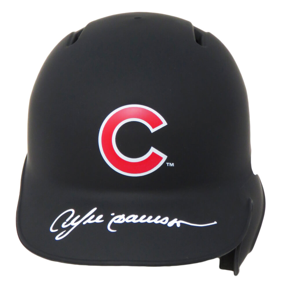 Andre Dawson Signed Chicago Cubs Rawlings Black Matte Mini Baseball Batting Helmet - DAWMIN102 - Andre Dawson Signed Chicago Cubs Rawlings Black Matte Mini Baseball Batting Helmet product image