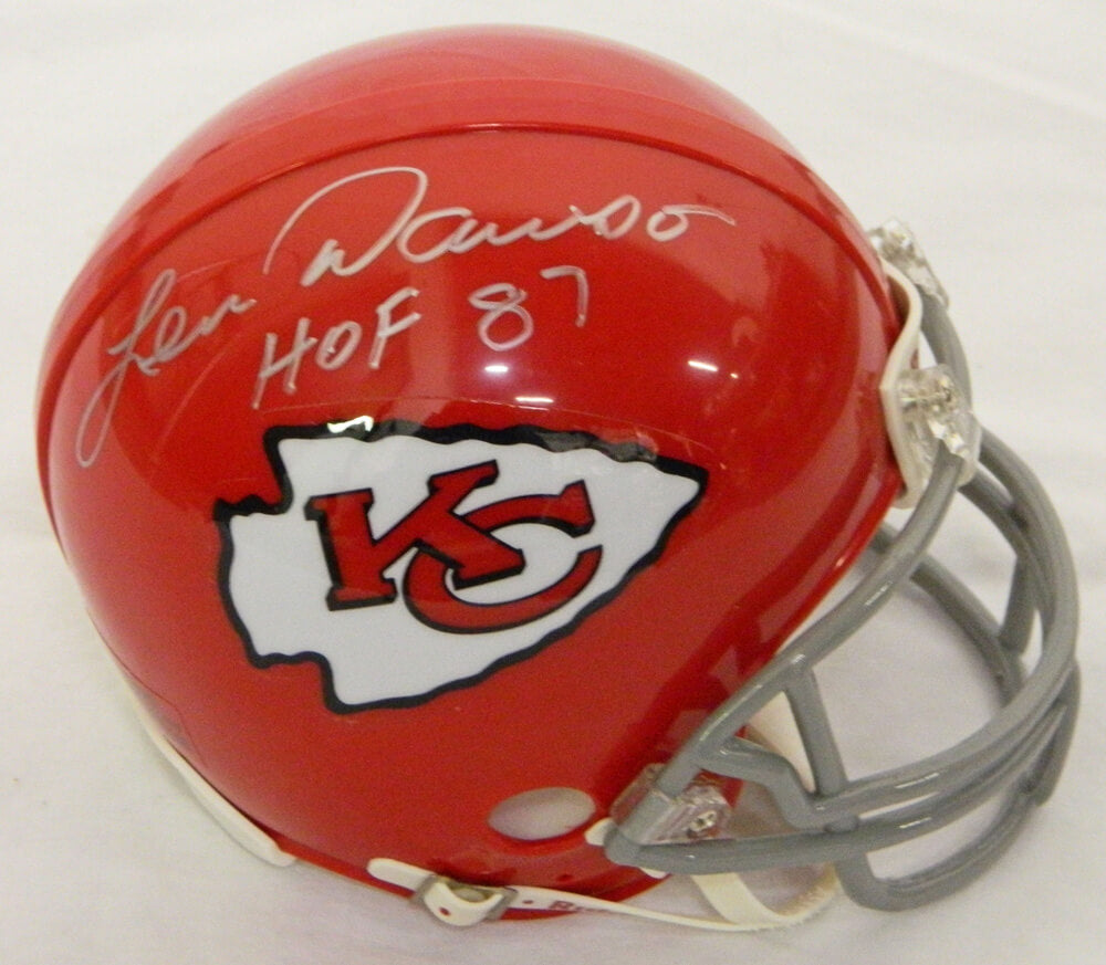 Len Dawson Signed Chiefs T/B Riddell Mini Helmet w/HOF'87 - DAWMIN300 - Len Dawson Signed Chiefs T/B Riddell Mini Helmet w/HOF'87 product image