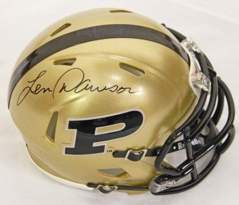 Len Dawson Signed Purdue Boilermakers Riddell Mini Helmet - DAWMIN302 - Len Dawson Signed Purdue Boilermakers Riddell Mini Helmet product image