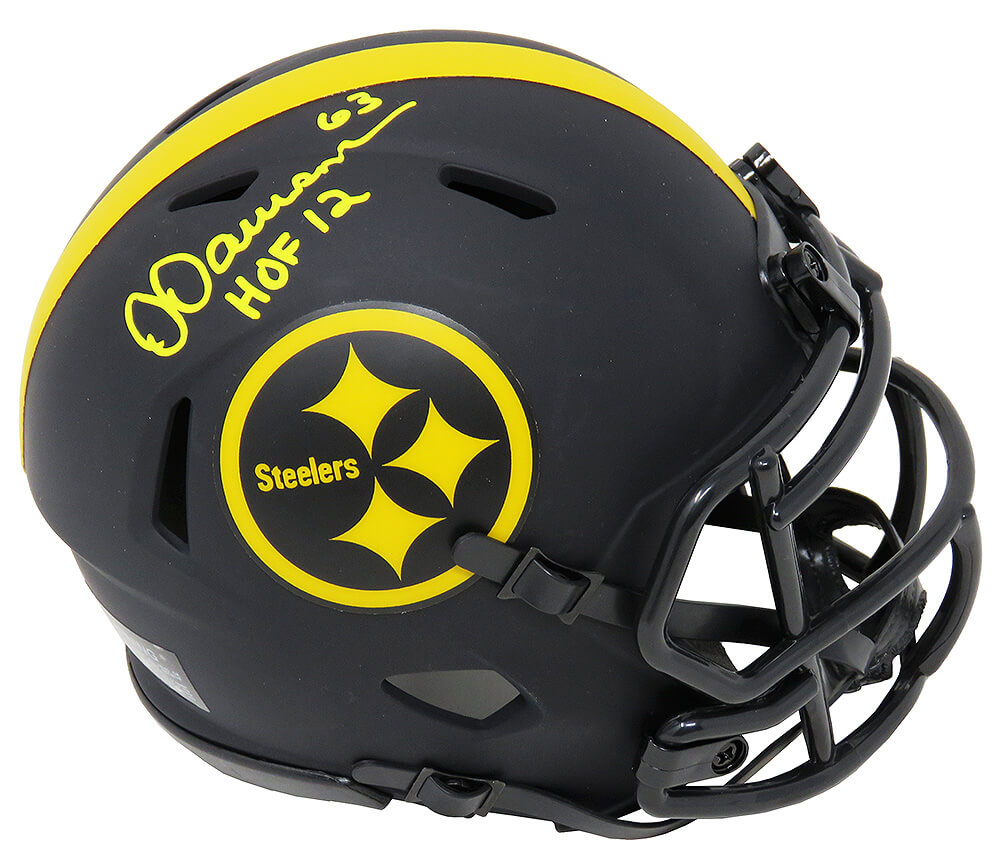 Dermontti Dawson Signed Pittsburgh Steelers Eclipse Black Matte Riddell Speed Mini Helmet w/HOF'12 - DAWMIN314 - Dermontti Dawson Signed Pittsburgh Steelers Eclipse Black Matte Riddell Speed Mini Helmet w/HOF'12 product image