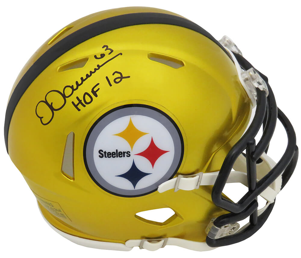 Dermontti Dawson Signed Pittsburgh Steelers FLASH Riddell Speed Mini Helmet w/HOF'12 - DAWMIN316 - Dermontti Dawson Signed Pittsburgh Steelers FLASH Riddell Speed Mini Helmet w/HOF'12 product image