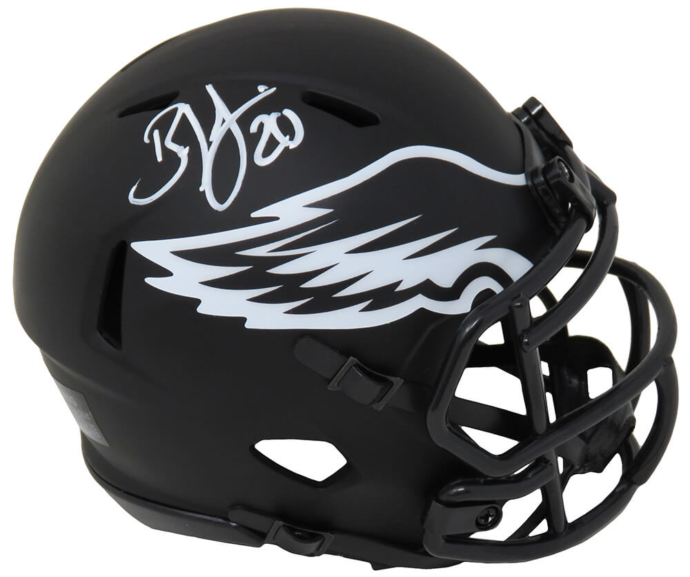 Brian Dawkins Signed Philadelphia Eagles Eclipse Black Matte Riddell Speed Mini Helmet - DAWMIN322 - Brian Dawkins Signed Philadelphia Eagles Eclipse Black Matte Riddell Speed Mini Helmet product image