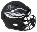 Brian Dawkins Signed Philadelphia Eagles Eclipse Black Matte Riddell Full Size Speed Replica Helmet - DAWREP322 - Brian Dawkins Signed Philadelphia Eagles Eclipse Black Matte Riddell Full Size Speed Replica Helmet product image