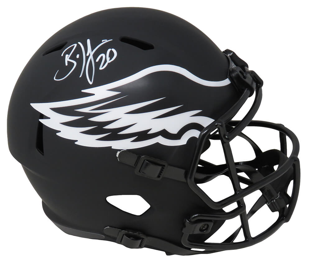 Brian Dawkins Signed Philadelphia Eagles Eclipse Black Matte Riddell Full Size Speed Replica Helmet - DAWREP322 - Brian Dawkins Signed Philadelphia Eagles Eclipse Black Matte Riddell Full Size Speed Replica Helmet product image