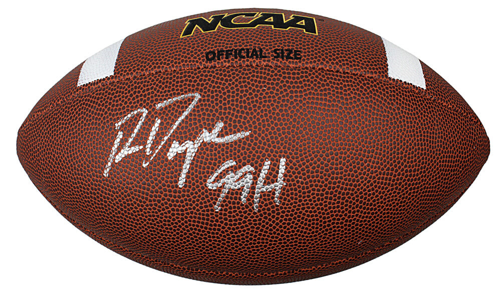 Ron Dayne Signed Wilson NCAA Full Size Composite Football w/99H - DAYFTB301 - Ron Dayne Signed Wilson NCAA Full Size Composite Football w/99H product image