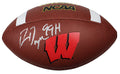 Ron Dayne Signed Wisconsin Badgers Wilson Logo Football w/99H - DAYFTB302 - Ron Dayne Signed Wisconsin Badgers Wilson Logo Football w/99H product image