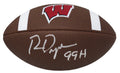 Ron Dayne Signed Wisconsin Baden Brown Logo Football w/99H - DAYFTB303 - Ron Dayne Signed Wisconsin Baden Brown Logo Football w/99H product image