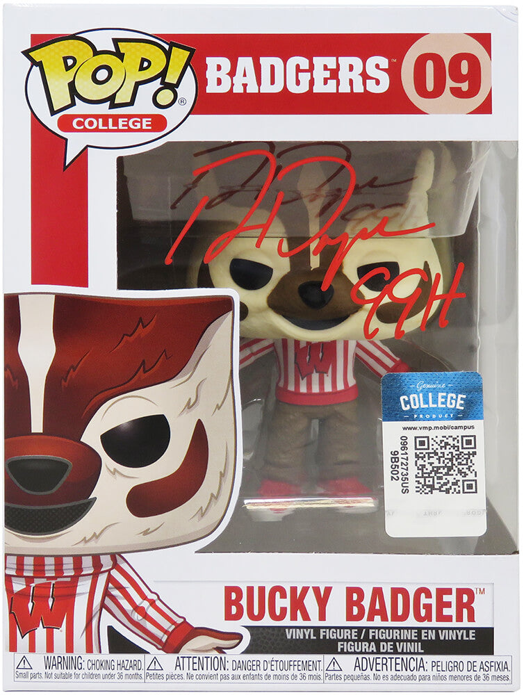 Ron Dayne Signed Wisconsin Badgers Bucky Badger Mascot Funko Pop Doll #09 w/99H - DAYFUN300 - Ron Dayne Signed Wisconsin Badgers Bucky Badger Mascot Funko Pop Doll #09 w/99H product image