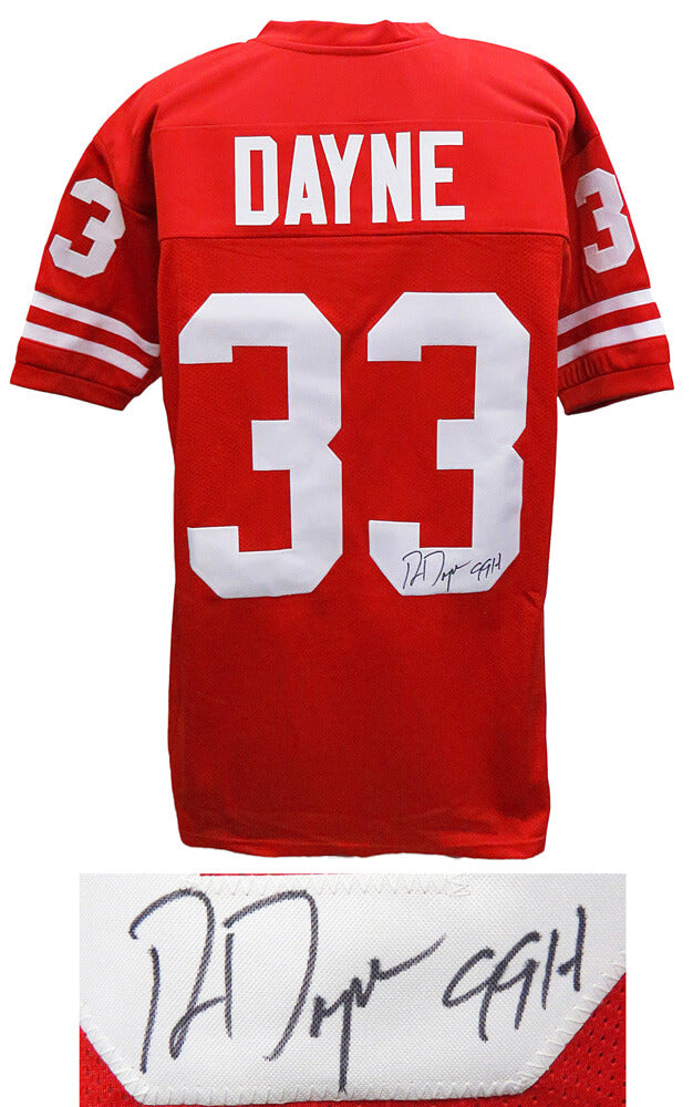 Ron Dayne Signed Red Custom Jersey w/99H - DAYJRY300 - Ron Dayne Signed Red Custom Jersey w/99H product image