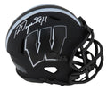 Ron Dayne Signed Wisconsin Badgers Eclipse Black Matte Riddell Speed Mini Helmet w/99H - DAYMIN306 - Ron Dayne Signed Wisconsin Badgers Eclipse Black Matte Riddell Speed Mini Helmet w/99H product image