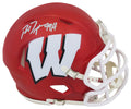 Ron Dayne Signed Wisconsin Badgers FLASH Riddell Speed Mini Helmet w/99H - DAYMIN308 - Ron Dayne Signed Wisconsin Badgers FLASH Riddell Speed Mini Helmet w/99H product image