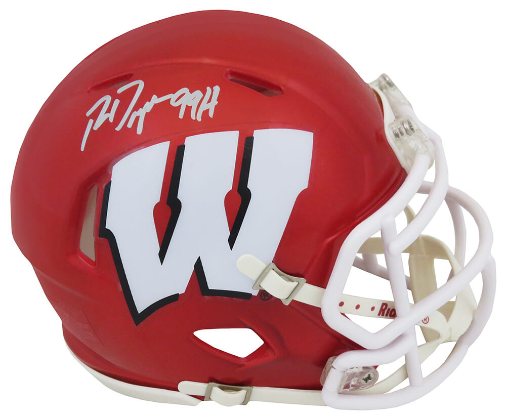 Ron Dayne Signed Wisconsin Badgers FLASH Riddell Speed Mini Helmet w/99H - DAYMIN308 - Ron Dayne Signed Wisconsin Badgers FLASH Riddell Speed Mini Helmet w/99H product image