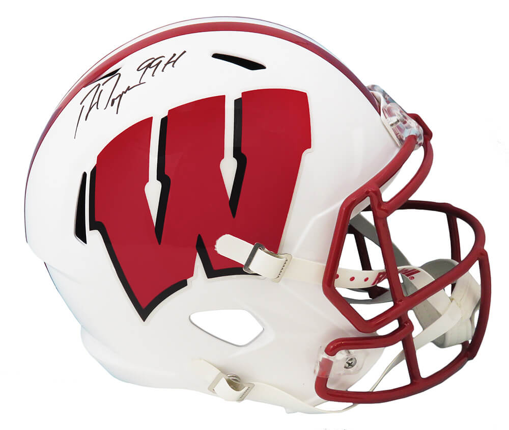 Ron Dayne Signed Wisconsin Badgers Riddell Full Size Speed Replica Helmet w/99H - DAYREP303 - Ron Dayne Signed Wisconsin Badgers Riddell Full Size Speed Replica Helmet w/99H product image