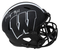 Ron Dayne Signed Wisconsin Badgers Eclipse Black Matte Riddell Full Size Speed Replica Helmet w/99H - DAYREP304 - Ron Dayne Signed Wisconsin Badgers Eclipse Black Matte Riddell Full Size Speed Replica Helmet w/99H product image