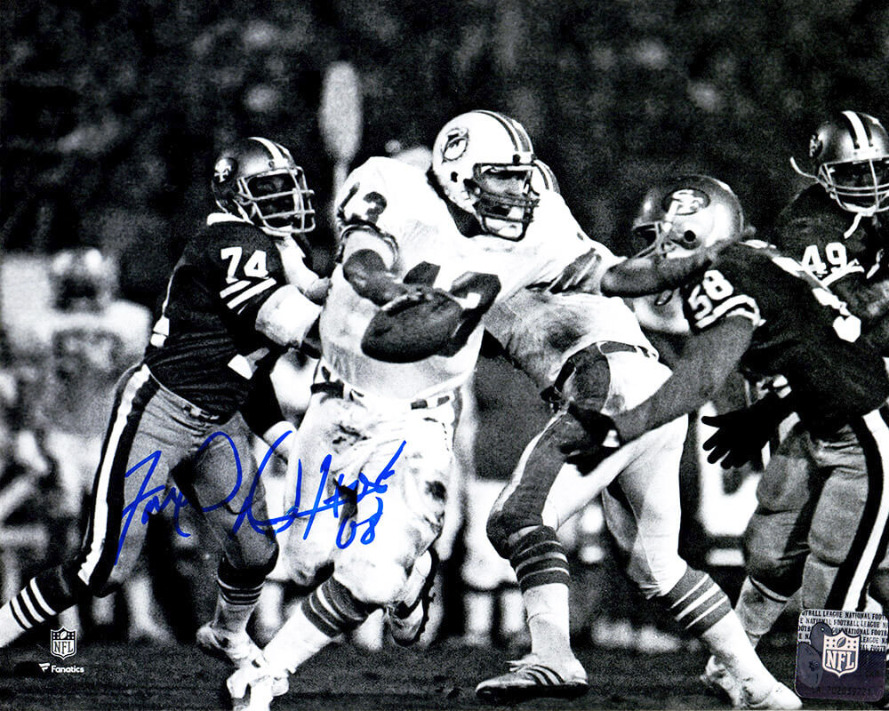 Fred Dean Signed San Francisco 49ers B&W Action Chasing Dan Marino 8x10 Photo w/HOF 08 - DEA08P302 - Fred Dean Signed San Francisco 49ers B&W Action Chasing Dan Marino 8x10 Photo w/HOF 08 product image