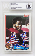 Fred Dean Signed San Francisco 49ers 1982 Topps Football Trading Card #483 w/HOF'08 (Beckett Encapsulated) - DEACAR303 - Fred Dean Signed San Francisco 49ers 1982 Topps Football Trading Card #483 w/HOF'08 (Beckett Encapsulated) product image