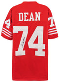 Fred Dean Signed Red Throwback Custom Football Jersey w/HOF 08 - DEAJRY300 - Fred Dean Signed Red Throwback Custom Football Jersey w/HOF 08 product image