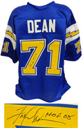 Fred Dean Signed Navy Blue Throwback Custom Football Jersey w/HOF 08 - DEAJRY302 - Fred Dean Signed Navy Blue Throwback Custom Football Jersey w/HOF 08 product image