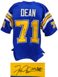 Fred Dean Signed Navy Blue T/B Custom Football Jersey w/HOF 08 - DEAJRY303 - Fred Dean Signed Navy Blue T/B Custom Football Jersey w/HOF 08 product image