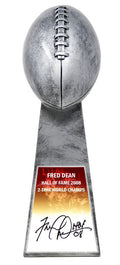 Fred Dean Signed Football World Champion 15 Inch Replica Silver Trophy w/HOF'08 - DEATRO302 - Fred Dean Signed Football World Champion 15 Inch Replica Silver Trophy w/HOF'08 product image