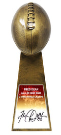 Fred Dean Signed Football World Champion 15 Inch Replica Gold Trophy w/HOF'08 - DEATRO303 - Fred Dean Signed Football World Champion 15 Inch Replica Gold Trophy w/HOF'08 product image