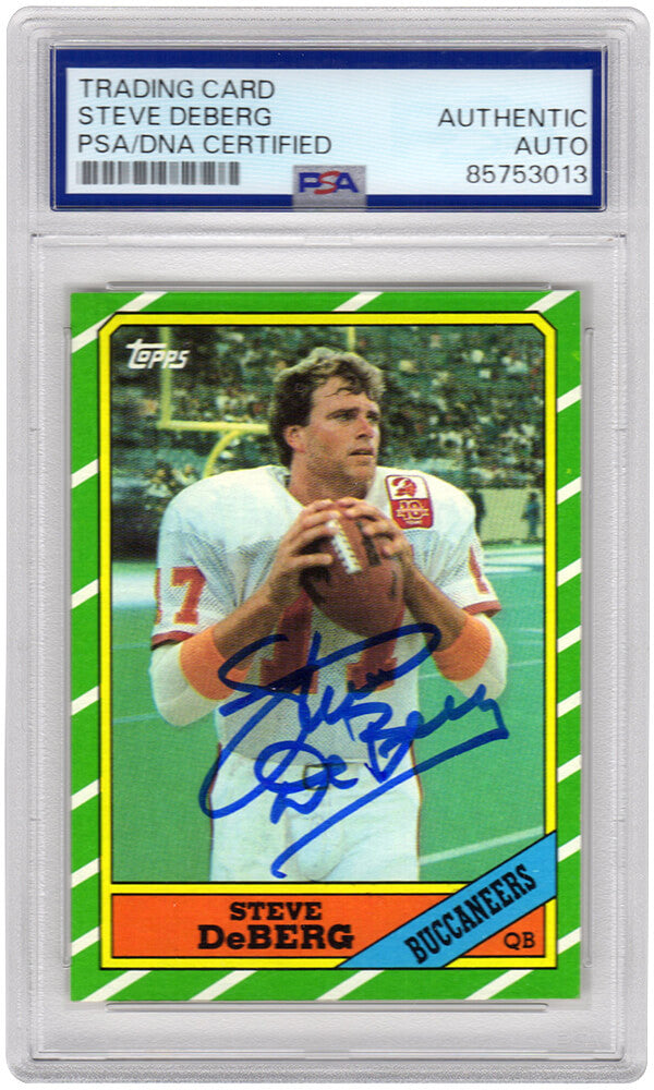 Steve Deberg Signed Buccaneers 1986 Topps Football Trading Card #373 - (PSA Encapsulated) - DEBCAR304 - Steve Deberg Signed Buccaneers 1986 Topps Football Trading Card #373 - (PSA Encapsulated) product image
