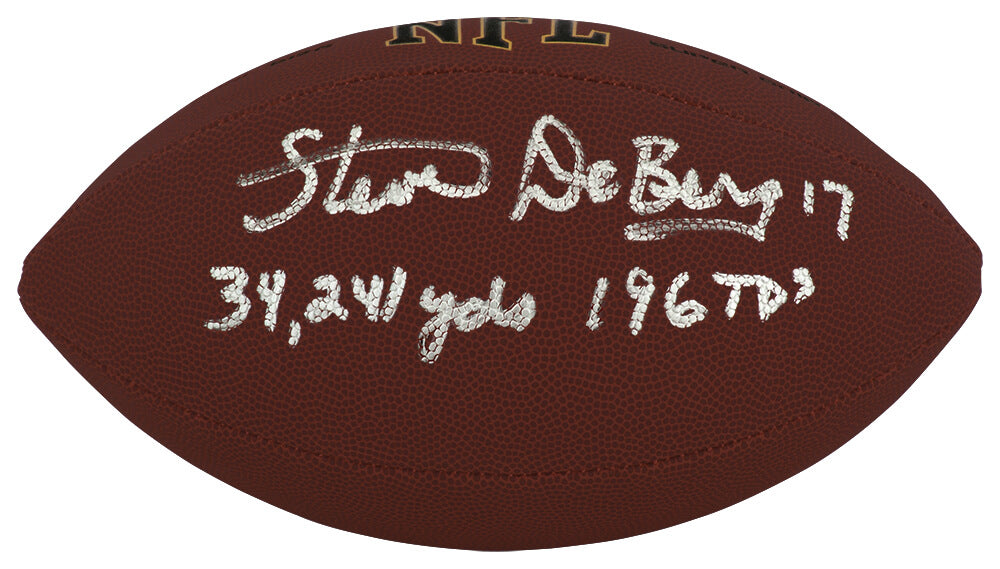 Steve DeBerg Signed Wilson Super Grip Full Size NFL Football w/34,241 Yds, 196 TDs - DEBFTB301 - Steve DeBerg Signed Wilson Super Grip Full Size NFL Football w/34,241 Yds, 196 TDs product image