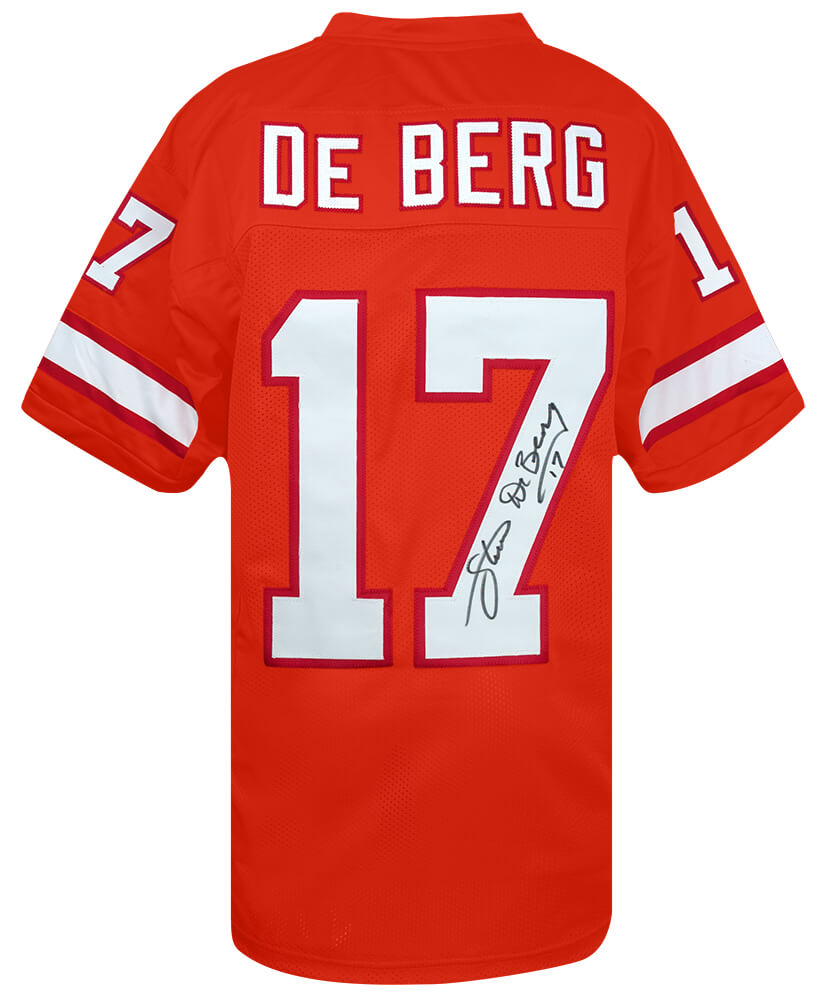 Steve DeBerg Signed Orange Throwback Custom Football Jersey - DEBJRY300 - Steve DeBerg Signed Orange Throwback Custom Football Jersey product image