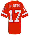 Steve DeBerg Signed Orange Throwback Custom Football Jersey w/Fire The Cannons - DEBJRY303 - Steve DeBerg Signed Orange Throwback Custom Football Jersey w/Fire The Cannons product image