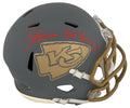 Steve DeBerg Signed Kansas City Chiefs SLATE Riddell Speed Mini Helmet - DEBMIN302 - Steve DeBerg Signed Kansas City Chiefs SLATE Riddell Speed Mini Helmet product image