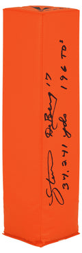 Steve DeBerg Signed BSN Orange Football Endzone Pylon w/34,241 Yds, 196 TDs - DEBPYL300 - Steve DeBerg Signed BSN Orange Football Endzone Pylon w/34,241 Yds, 196 TDs product image