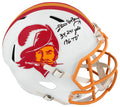 Steve DeBerg Signed Buccaneers White Throwback Riddell Full Size Speed Replica Helmet w/34,241 Yds, 196 TD's - DEBREP300 - Steve DeBerg Signed Buccaneers White Throwback Riddell Full Size Speed Replica Helmet w/34,241 Yds, 196 TD's product image