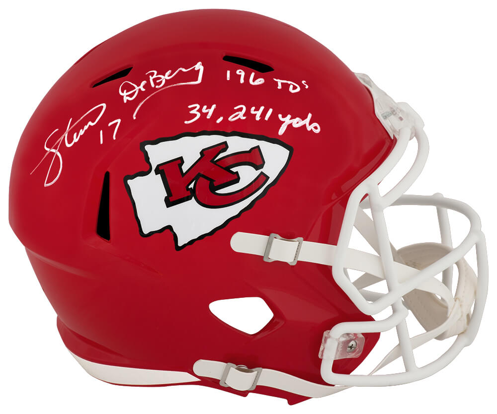 Steve DeBerg Signed Kansas City Chiefs Riddell Full Size Speed Replica Helmet w/34,241 Yds, 196 TDs - DEBREP304 - Steve DeBerg Signed Kansas City Chiefs Riddell Full Size Speed Replica Helmet w/34,241 Yds, 196 TDs product image